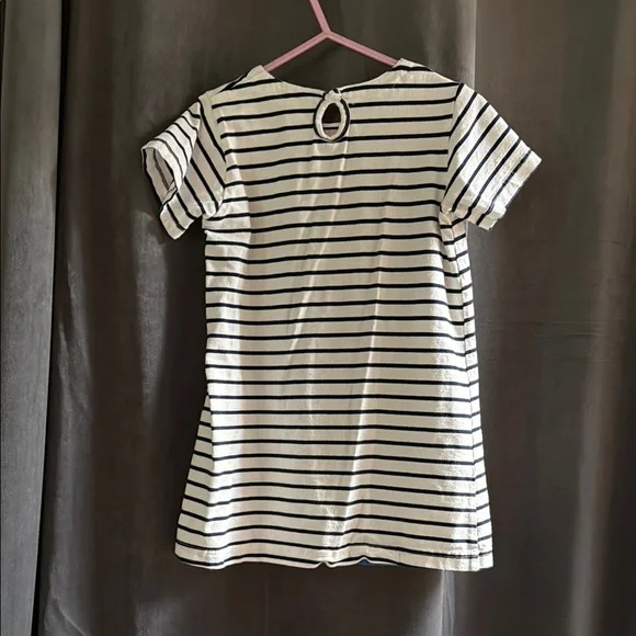 Striped Dress with Embroidered Rainbow Design - Picture 2 of 5